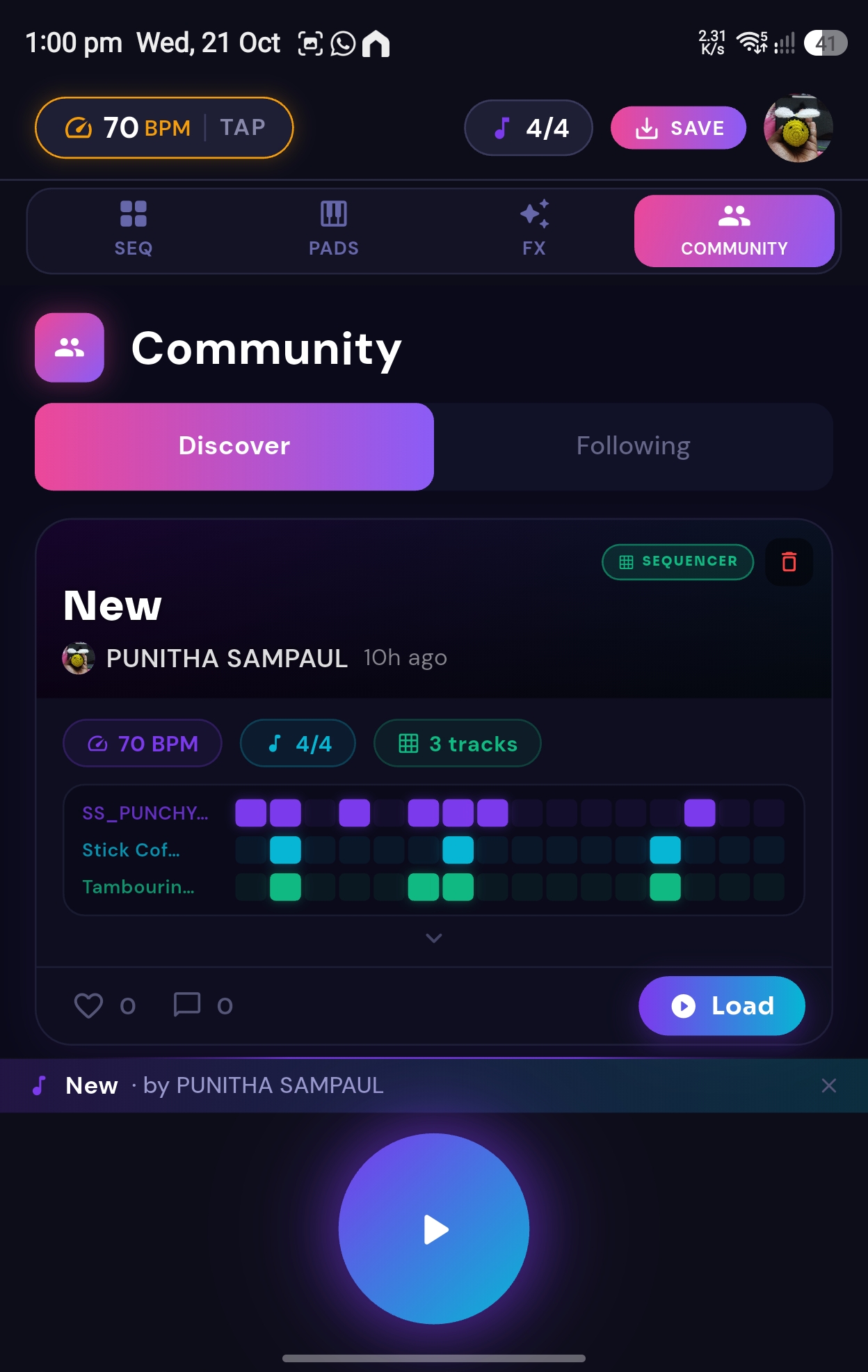 1Worship app screen